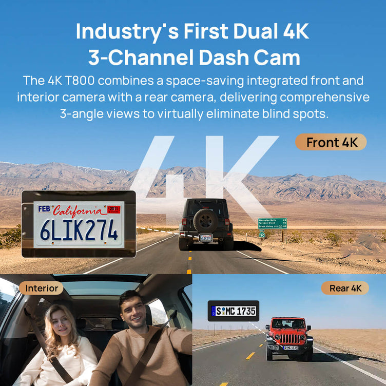 70mai Omni Dash Cam 4G Garde de sécurité pour véhicule à vue complète à 360°