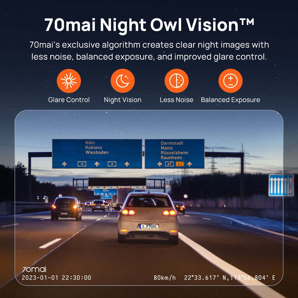 70mai Dashcam 3 - night vision