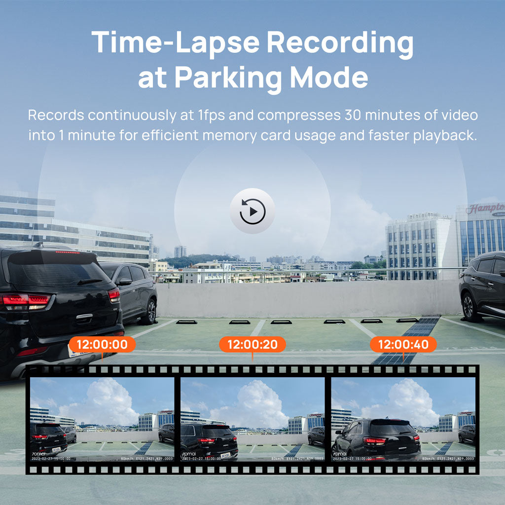 70mai Dashcam A800S - time lapse recording