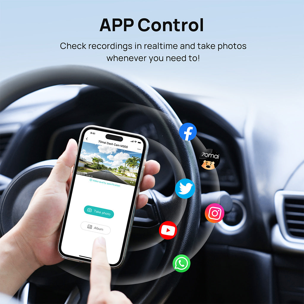 70mai Dashcam M300 - app