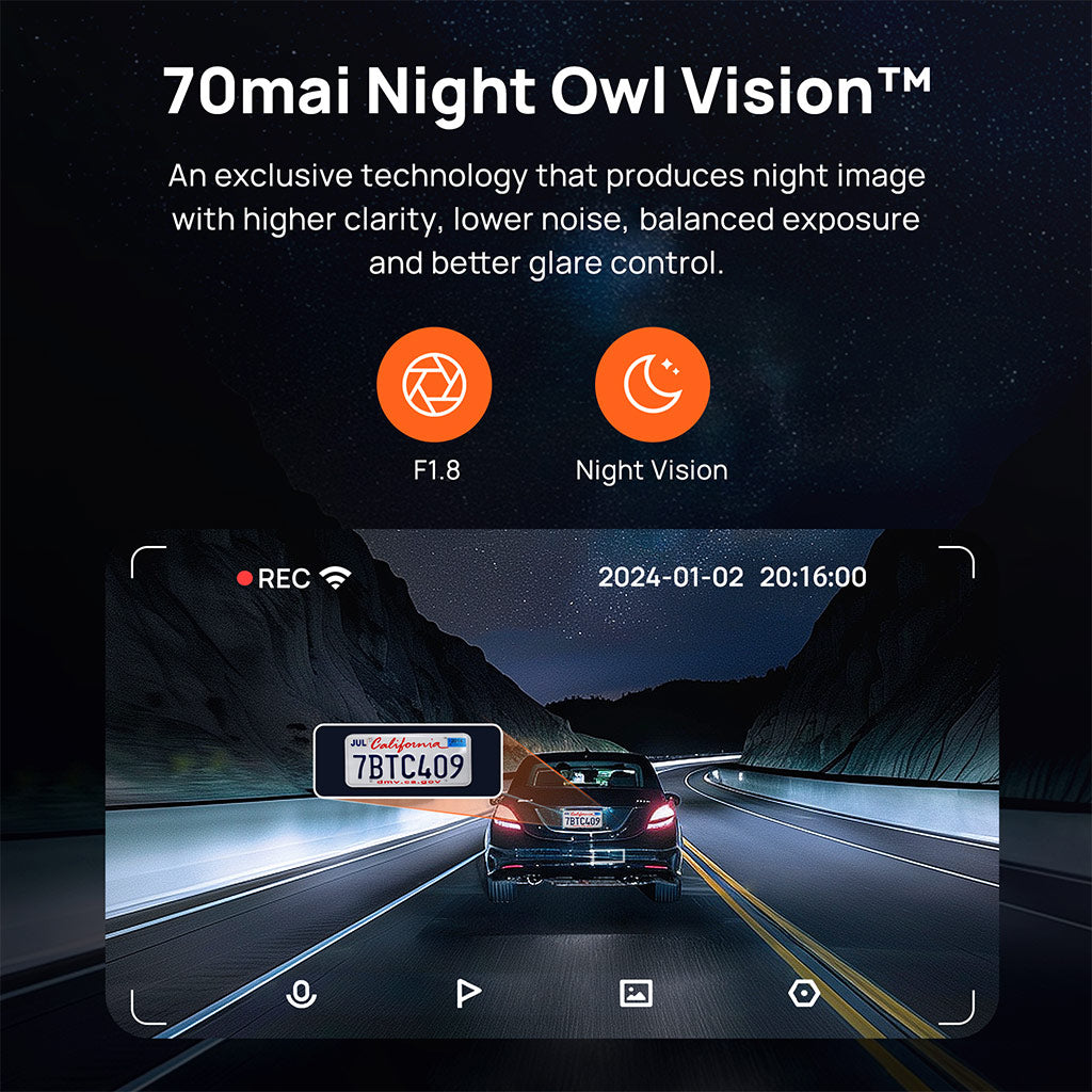 70mai Dashcam M300 - night vision