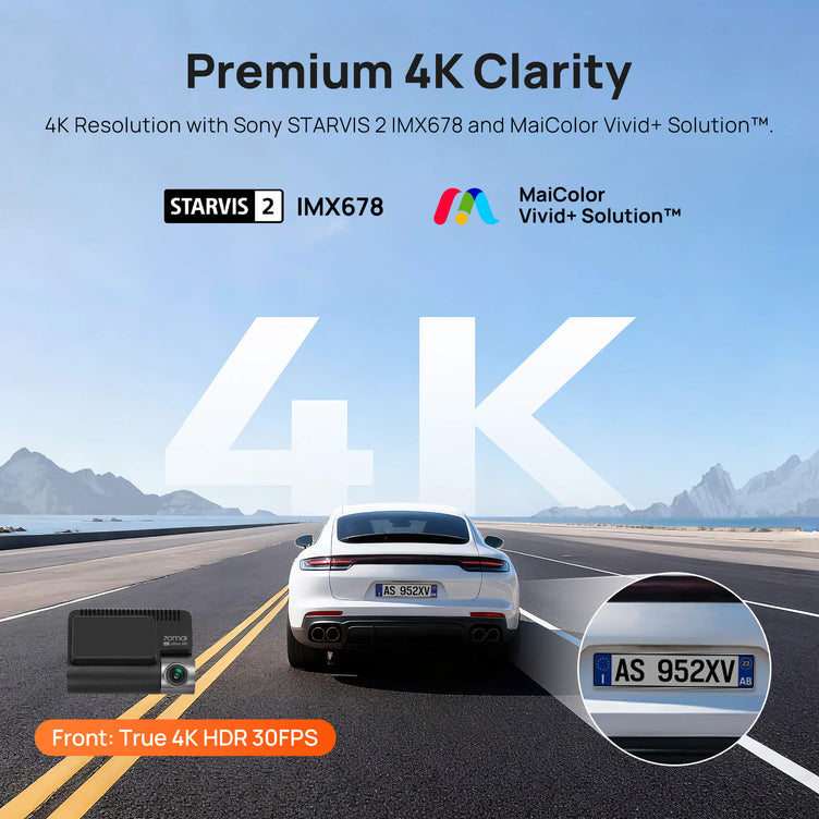 70mai palubní kamera 4K A810 se Sony STARVIS 2 IMX678, podporou 4G LTE a duálního HDR 