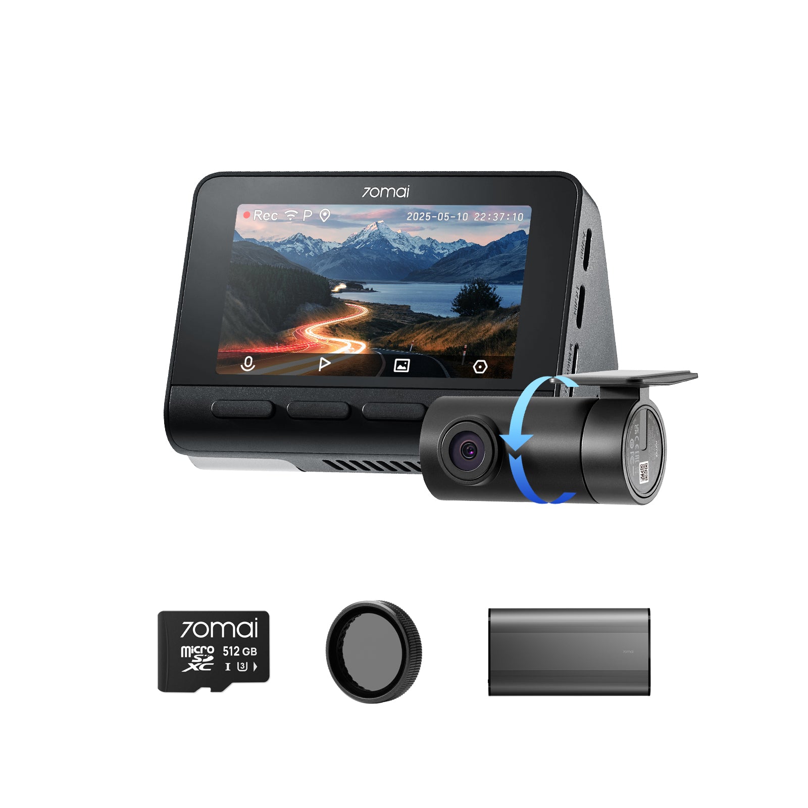 4K A800SE Bundle: Front Cam + Rear Cam + Memory Card + CPL Filter + Battery Pack