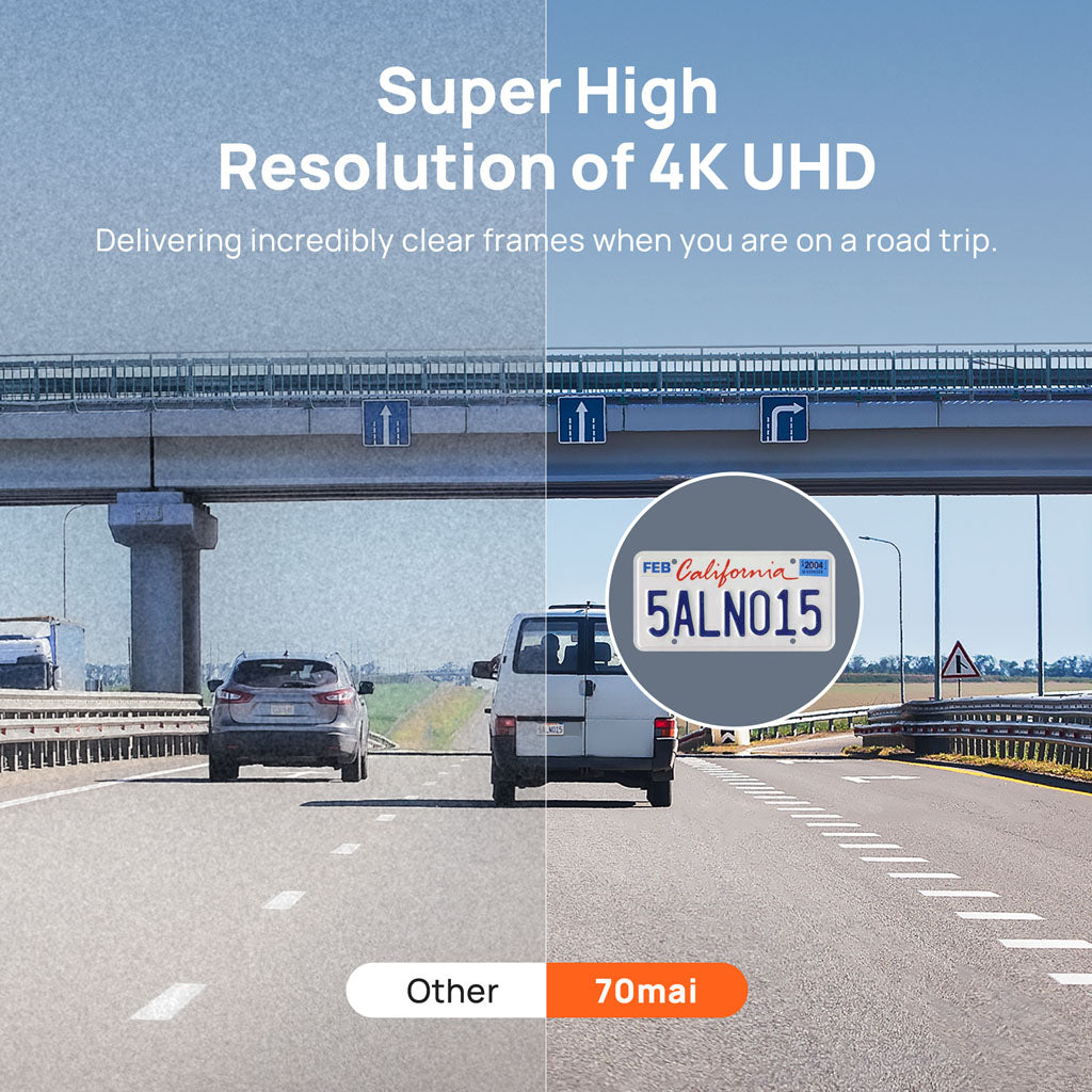 70mai A800S Dashcam 4K UHD mit 3" IPS-Bildschirm Dual-Channel optional