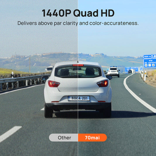 70mai A400 Dash Cam 1440P Quad HD with 2" Screen Dual-channel Optional