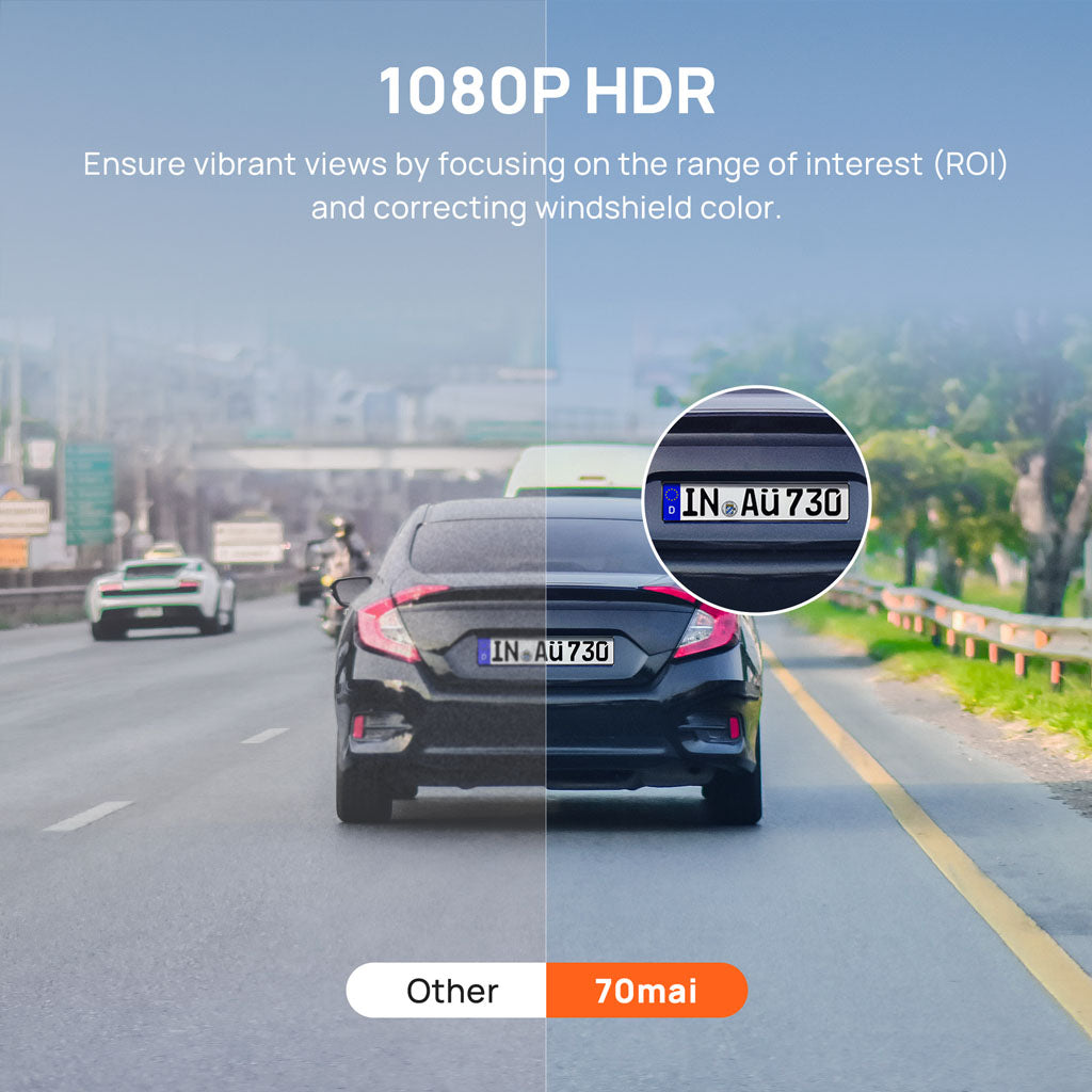 70mai Dash Cam 3 1080P HDR Imaging Voice Control Driving Assistant